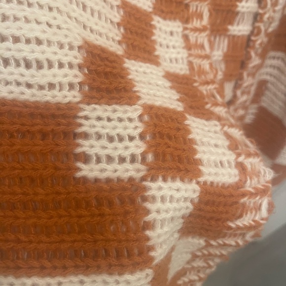 BIBI Dark caramel orange and cream open front cardigan. Warm long adorable!!! - Picture 5 of 9